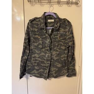 Elan Studded Camo Military Jacket Medium